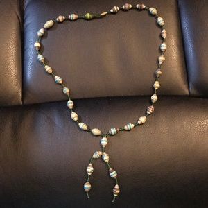 Paper and Bead Necklace - Handmade